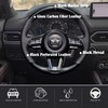 Steering Wheel Cover Hand-Stitch on Black Leather Protector Wrap for