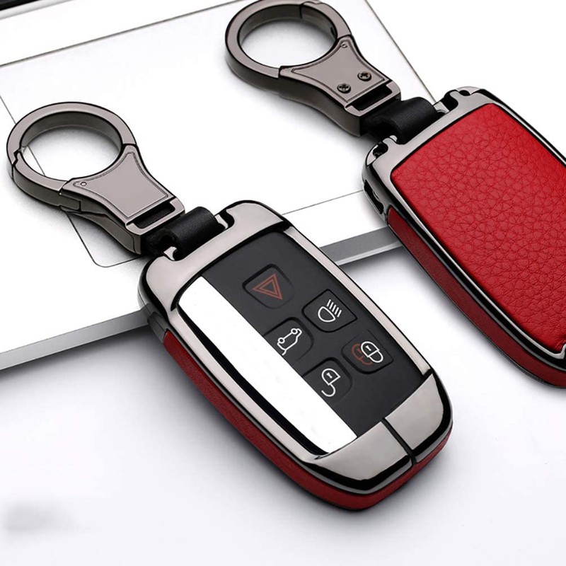 SANRILY Metal & Leather Key Fob Cover Fit for Land
