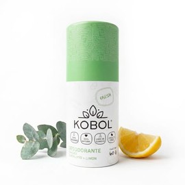 KOBOL | Desodorante Natural Eucalipto-Limón| Garantia de12hrs contra el mal olor O TE REGRESAMOS TU DINERO | SIN Bicarbonato SIN Aluminio| Envase Biod