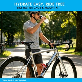 MATTISAM Bike Water Bottle Holder with Cage Mounting Base - No Screw Needed