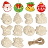 80PCS Wooden Christmas Ornaments to Paint,10 Styles DIY Blank Unfinished