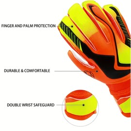 AnnuoYi Football Goalkeeper Gloves,Kids Youth Football Soccer Goalkeeper Goalie Training Gloves Gear Finger Protection Football Training Gloves for Teenager