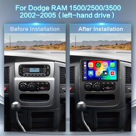 [4+64G] Inefala Android Car Stereo for Dodge RAM 1500/2500/3500 2002-2005 with Wireless Carplay Android Auto, 9 Inch Touchscreen Dash Kit with WiFi GPS Bluetooth5.0 FM/RDS 32EQ SWC Backup Camera MIC