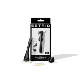 Estrid Starter Kit - Steel Razor + 2 * 5 blade Refill + Wall holder Razor for Body, Vegan, For sensitive skin, 2 refill cartridges (Onyx)