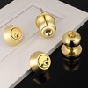 Brotima 4 Pack Round Polished Brass Entry Door Knobs and