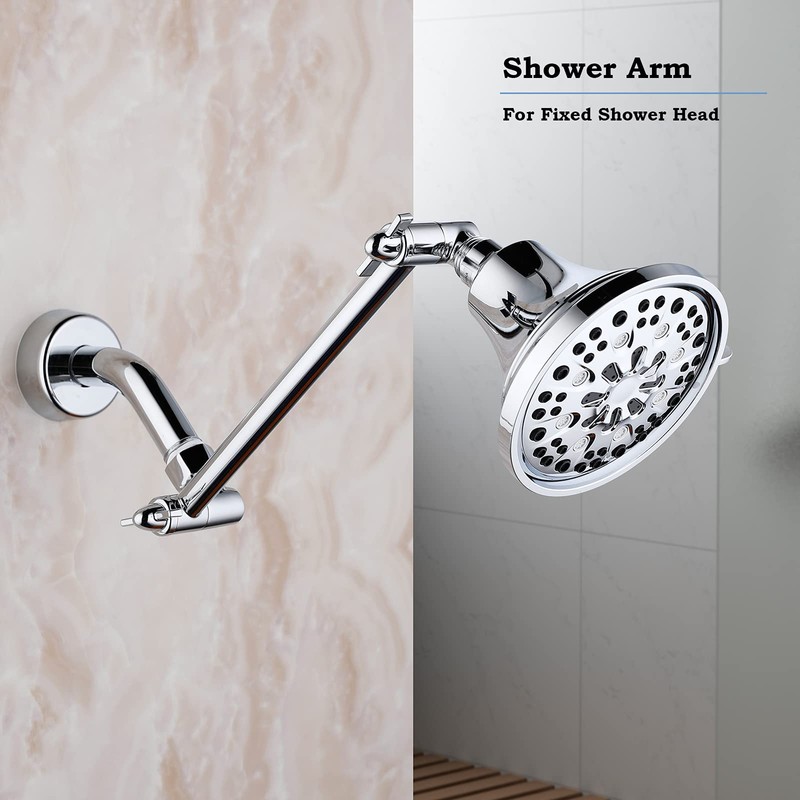 Adjustable Shower Arm Extension for Bathroom - 8 Inch Solid