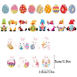 25Pcs Easter Hanging Ornaments, Paper Easter Eggs, Bunny Ornaments, Pendants with Rope, Holiday Party Supplies Decorations for Living Room