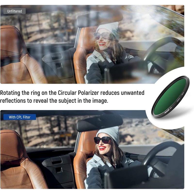 NEEWER 55 mm CPL Polarising Filter, Ultra Thin, 30 Layers