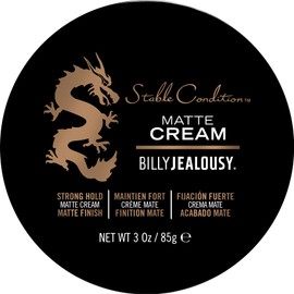 Billy Jealousy Stable Condition Matte Cream for Men with Natural Hold and Matte Finish, Reworkable, Lightweight, Water Based Hair Styling Product, Vanilla & White Musk Scent, 3 Oz.