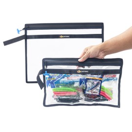 KASTONG 2 Layer Water-Proof Fishing Bait PVC Clear Storage Bag BaitShield Tackle Bag Storage for Bait Tackle Lures Soft Plastics and Fishing Gear Large Capacity 2 Size (1Pc Medium+1Pc Large)