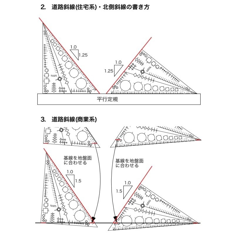 Road Diagonal Template Ruler