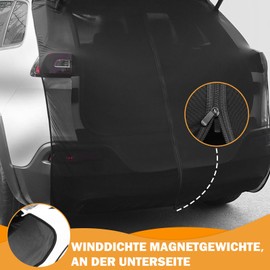 MOZMY Wing Door Boot Cover Sun Protection 156 x 150 cm Mosquito Net Rear Gate Fly Screen Car Rear Flap for Roof Caravan Motorhome Caravan Camping Accessories
