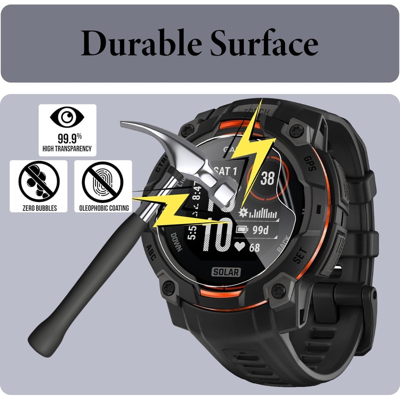 Murmure Screen Protector for Garmin Instinct 3 45mm, 3 Pack
