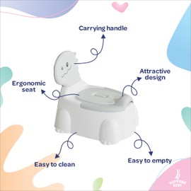 Children's Potty - Learning Toilet with Backrest - Baby Toilet - Baby and Children's Toilet - Comfortable, Non-Slip, Splash-proof and Odour-Inhibiting - Easy Emptying with Removable Pot
