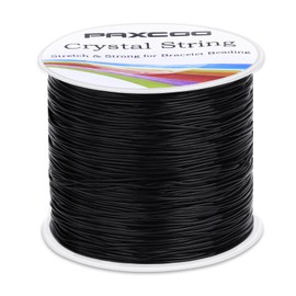Paxcoo Stretchy String for Bracelets, 0.5mm Black Elastic String Bracelet Cord Jewelry Bead Thread for Bracelets, Necklaces, Beading and Jewelry Making