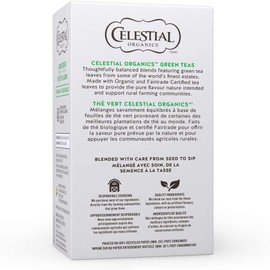 Celestial Seasonings Organic Jasmine Green Tea, 18 Count (Pack of 6), White