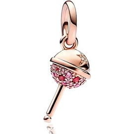 Ouroyea Rose Gold Lollipop Charm 925 Sterling Silver Pendant,Jewelry Beads Gifts for Women Bracelet&Necklace