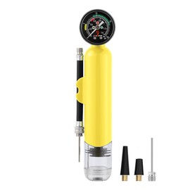 Portable Air Pump, ABS Waterproof Hand Held Air Pump with Pressure Gauge for Basketballs Soccer Balls and More