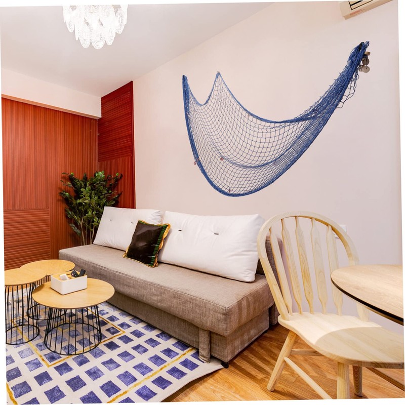 ORFOFE Indoor Beach Fishing Net Wall Ornament Decorative Thickened Style