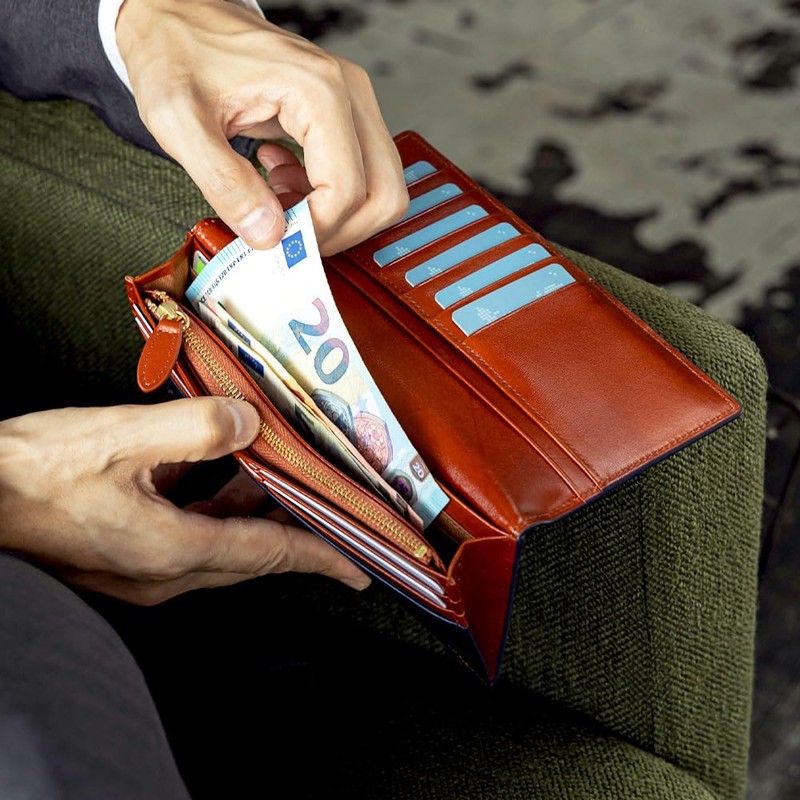 SNOVIST Rugateau Leather Long Wallet, 02.navy