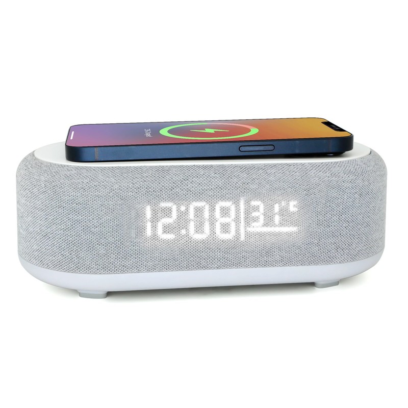 Westclox Digital Alarm Clock with Wireless Charging, Night Light, and