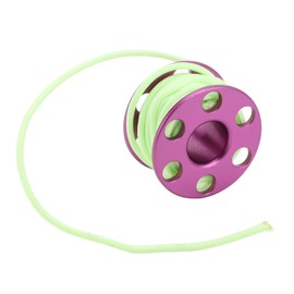 Mini Spool Pendant Aluminum Alloy Diving Finger Reel Pendant with Luminous Green Cord for Souvenirs Purple
