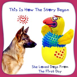 Geco 2Pack Cute Large Chicken And Ball Squeaky Toys, Bite Dog Toy, Dog Chew Toys for Teeth Cleaning, Chew Ball Toy ,Fetch Ball, Interactive Toy Puppy Chicken Toy, Durable Pet Toys for Medium Large Dogs