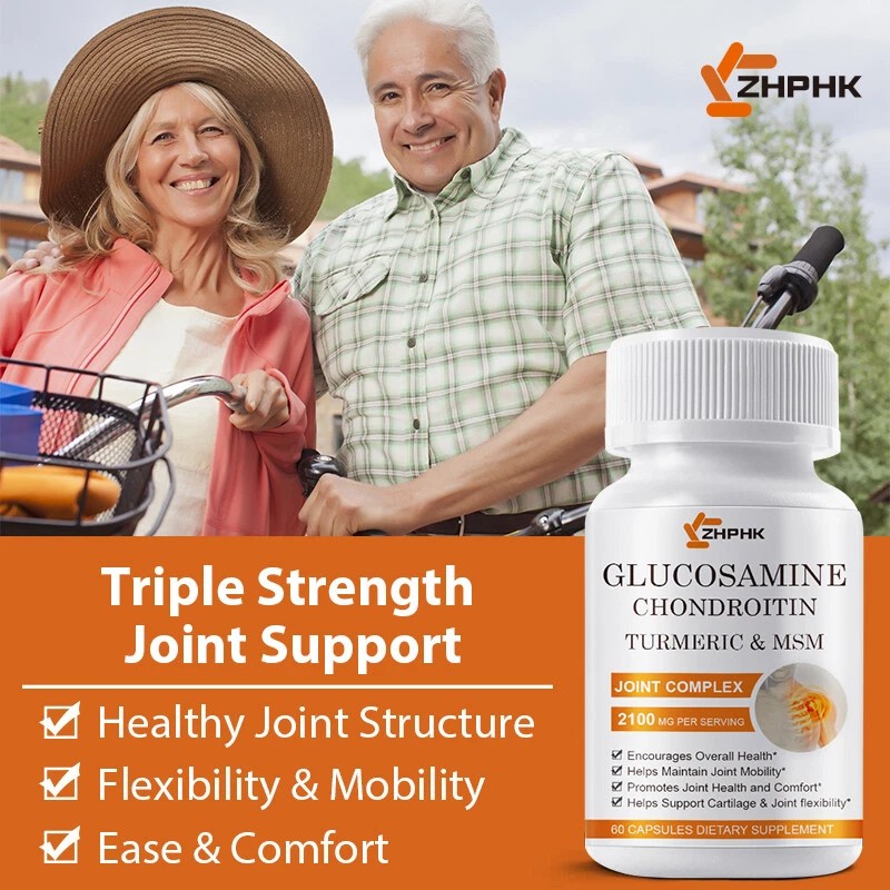 ZHPHK Glucosamine Chondroitin Turmeric MSM 2100mg Triple Strength Joint Support