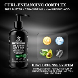 Crema definidora de rizos para hombre – Con manteca de karité, aceite de argán y aloe vera – Crema de peinado ligera para cabello rizado, ondulado y afro – Controla el encrespamiento, secado al aire o con difusor – Sin sensación grasosa, aroma a romero – 