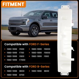 Radiator Overflow Reservoir Bottle Coolant Surge Expansion Tank with Cap for Ford Truck F600 F700 F800 1980-1998 F6HZ-8A080-B F5HT-8A080-HA