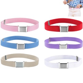 iguTrail Elastischer Kindergürtel 6 Stück Stretch Einstellbar mit Einfacher Magnetschnalle für Jungen Mädchen Jeans Shorts Hosen Kleid