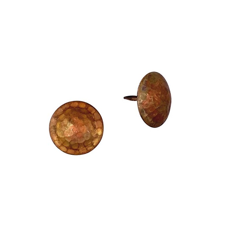 Clavos, 1 1/4" Round Hammered, Solid Copper, Decorative Door Nails,