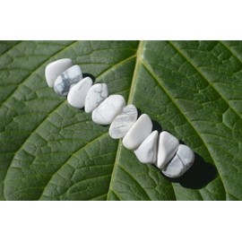 White Howlite Stones on a Silver French Barrette Hair Clp