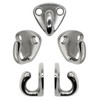 Fuxxer® 5 x Solid Stainless Steel Hooks, Wall Hooks, Marine