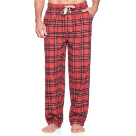 Ashford & Brooks Mens Super Soft Flannel Plaid Pajama Sleep Pants - Red Stewart - Large