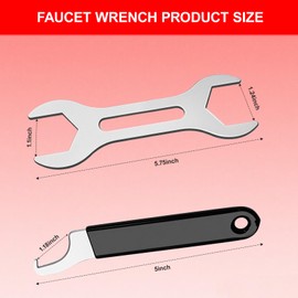 2-Piece Beer Faucet Wrench Set, Beer Tap Wrench Tool, Dual-Head Open End Wrench 1.1" & 1.24" and Hook Wrench 1.18" with Non-Slip Rubber Grip for Draft Beer Tap, Kegerator, Keg Coupler Maintenance