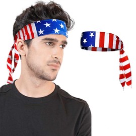 Ankelesz American Flag Bandana Independence Day Headband for 4th of July USA Bandana USA Flag Unisex Patriotic Accessories
