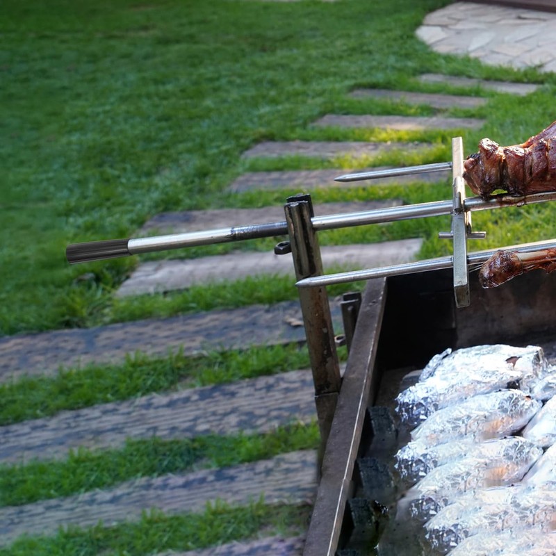 Supvox BBQ Handle Heat Resistant Rotisserie Skewer Handle with Copper