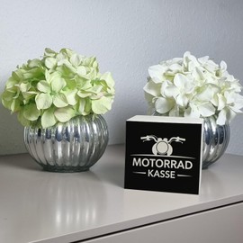 Motorcycle cash register money box made of wood for biker fans, funny money box for motorcycle enthusiasts