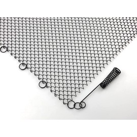 Sunshinecarpentry Fireplace Mesh Screen Curtain, Two Panels. Rod kit NOT Included(23" H x 24" W), Black