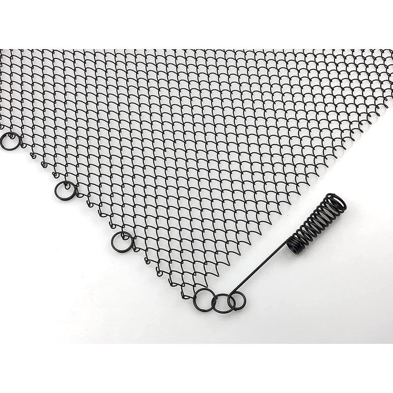 Sunshinecarpentry Fireplace Mesh Screen Curtain, Two Panels. Rod kit NOT