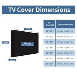 Easy-Going Outdoor TV Cover with Roll Up Front Flat for 40-43 inch, Waterproof and Weatherproof TV Cover for Flat Screen TV, Black