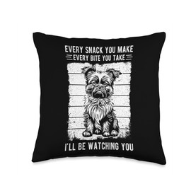 EVERY SNIC YOU MAKE BITE YOU TAKE I'LL BE WATCHING Yorkie Throw Pillow