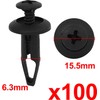 100 Pcs 6.3mm Hole Retainer Clips Plastic Drive Rivets Flaps