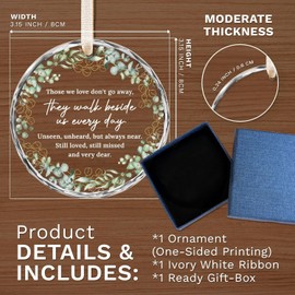 Memorial Ornament - Memorial Keepsake Ornament for Loss of Loved One - Bereavement Gifts, in Loving Memory Gifts - Remembrance, Sympathy Gift - Glass Christmas Ornaments 2025