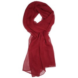 Ted and Jack - Solid Silk Lightweight Accent Scarf in Burgundy
