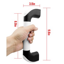 OCHIKI Aluminium Alloy Grab Handles for Golf Cart Camper Cargo Trailer Truck Automotive RV Car Door Assist Handle, Entry Handle Grab Bar Come with Screws, White, 2 Pcs