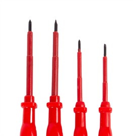 Blackspur - 4pc Carbon Steel Insulated Screwdriver Set - Red