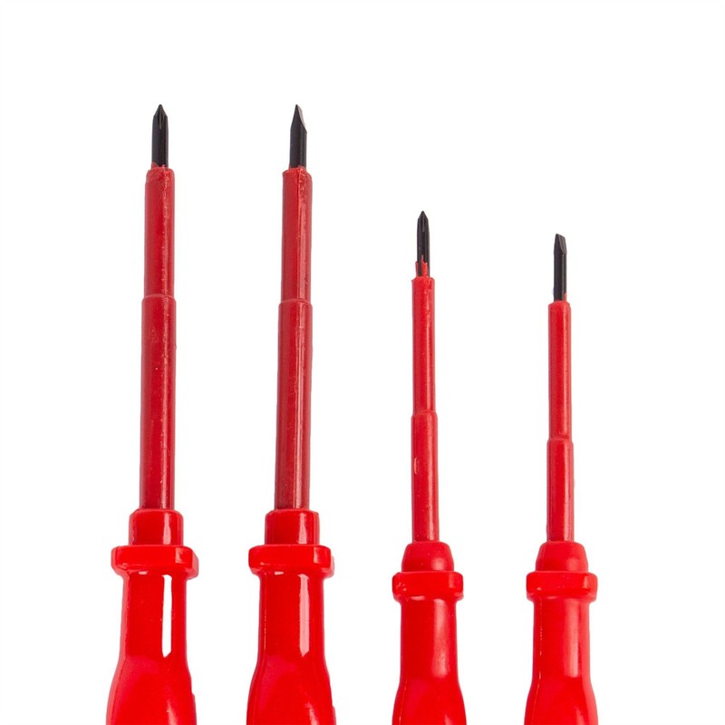 Blackspur - 4pc Carbon Steel Insulated Screwdriver Set - Red