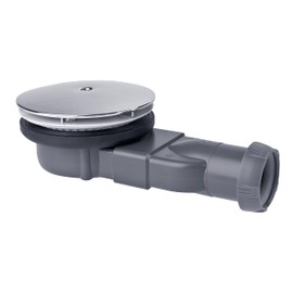 Wirquin 30719686 Slim Extra-Flat Shower Drain for Extra-Flat Trays ø90 with ABS Membrane and Dome, Grey
